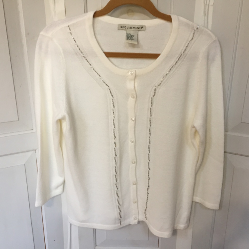 Requirements White Cardigan Sweater